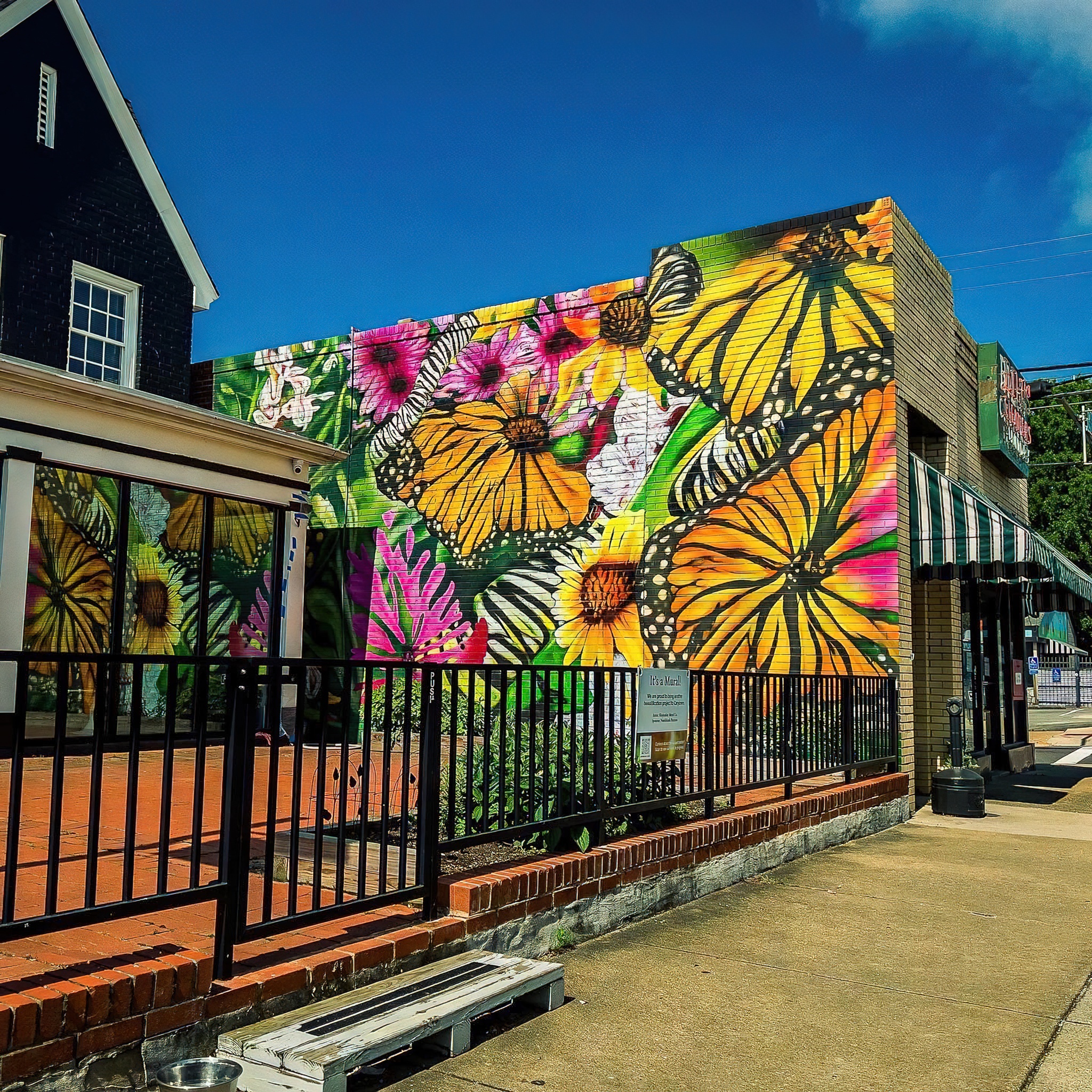 Hand-painted exterior mural on a commercial building in Richmond, Virginia
